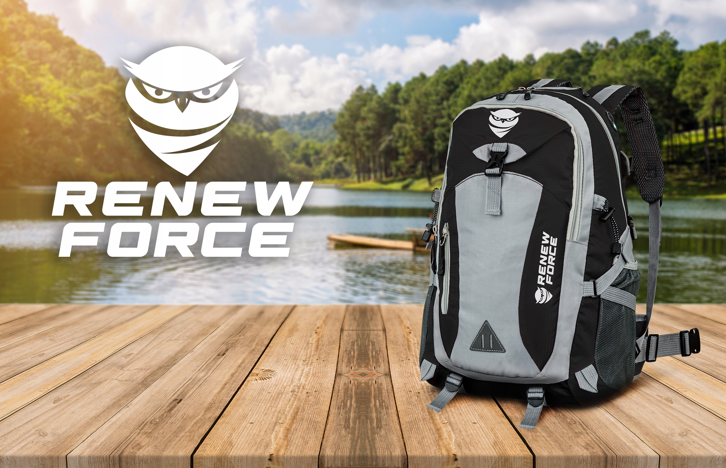 PLECAK TURYSTYCZNY SPORTOWY TREKKINGOWY MIEJSKI WOODPORNY NA ROWER 40L XL Szerokość (dłuższy bok) 30 cm