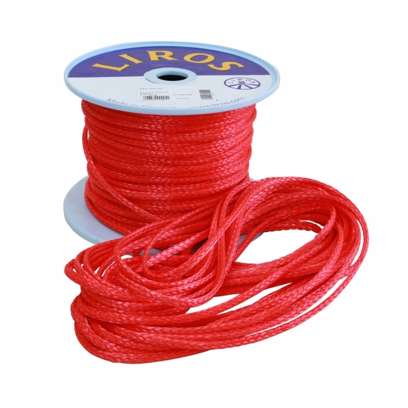 Lina 100% Dyneema Liros D-Pro 2mm Fałowa Red Czerwona