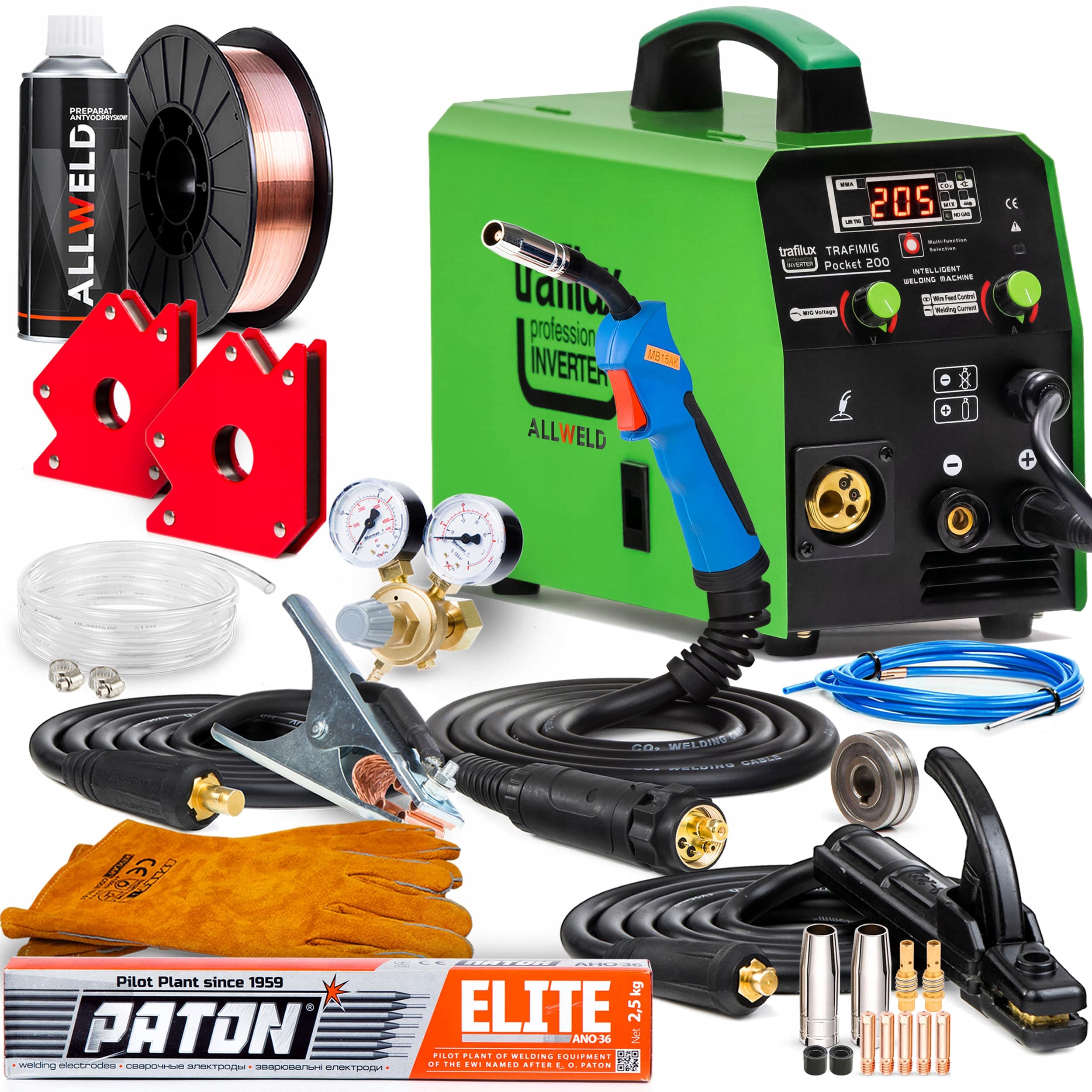 Poloautomatický Svařovací Stroj Trafilux Trafimig Pocket 200 Mig Mag Mma Tig DC 200A