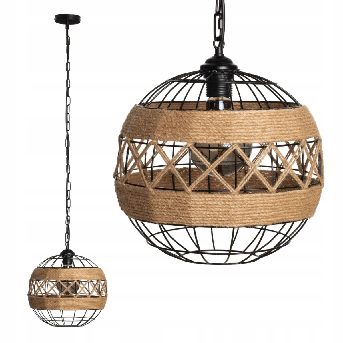 

Lampa Sufitowa Wisząca Loft Sznur Drut Żyrandol