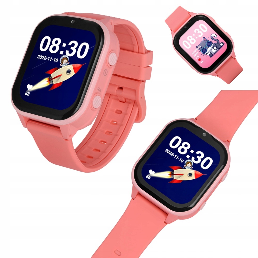 Chytré Hodinky Pro Děti Hodinky Garett Kids Sun Ultra 4G růžové Vodotěsné
