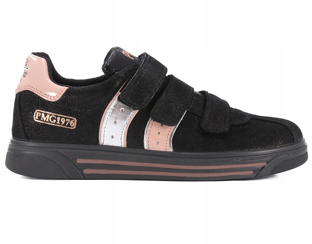 Primigi Czarne Sportowe Buty Z Różowo Srebrnymi Detalem Skóra 40 8AA