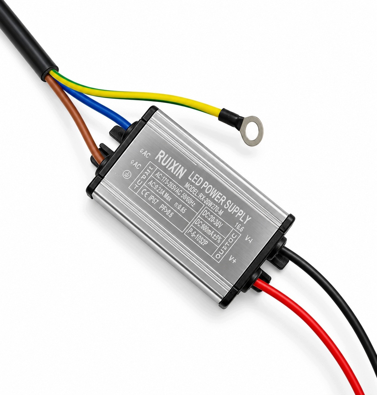 Wodoszczelny zasilacz stałoprądowy LED 20W w aluminiowej obudowie