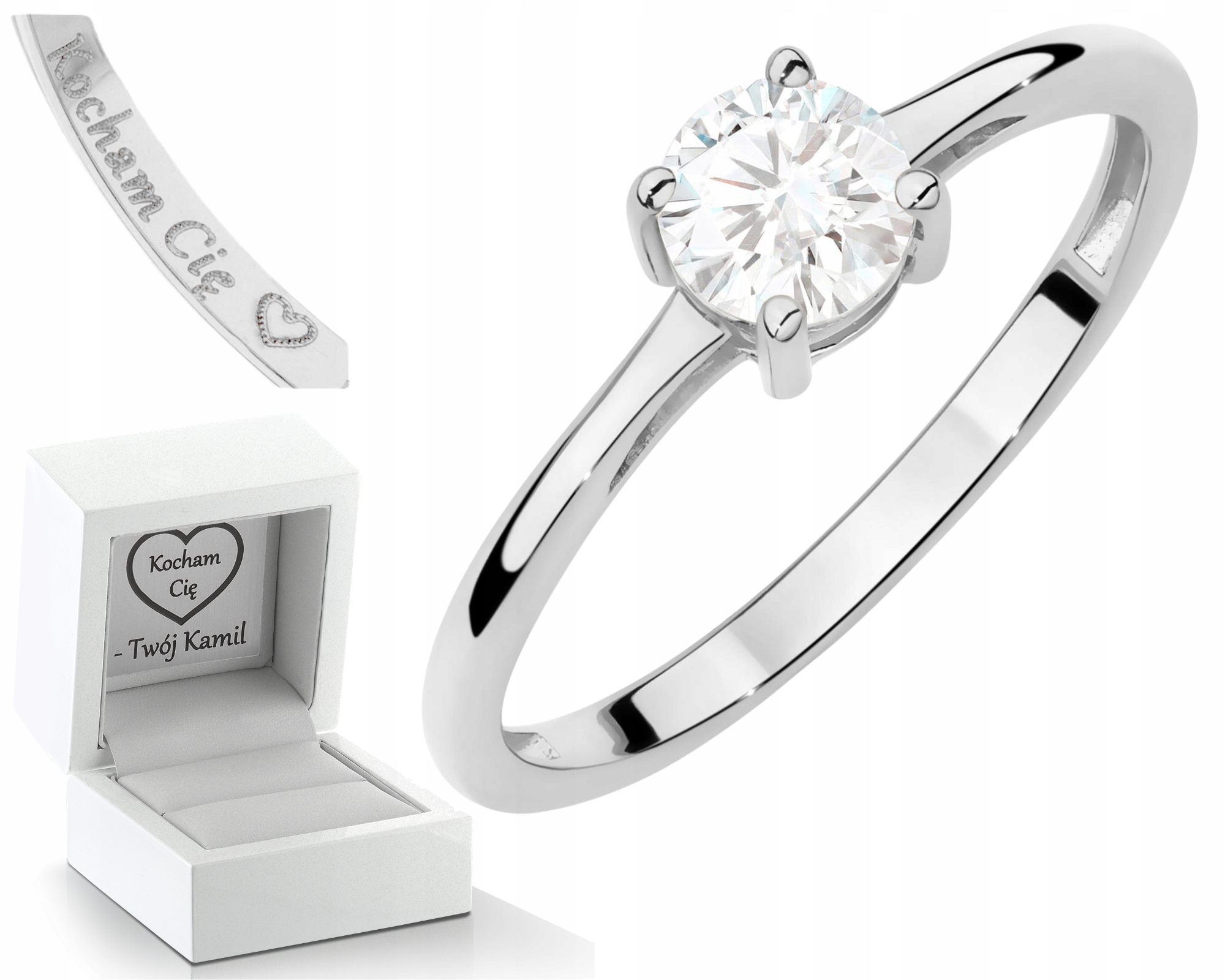 Bílé Zlato Prstýnek Laboratorní Briliant Zásnubní 585