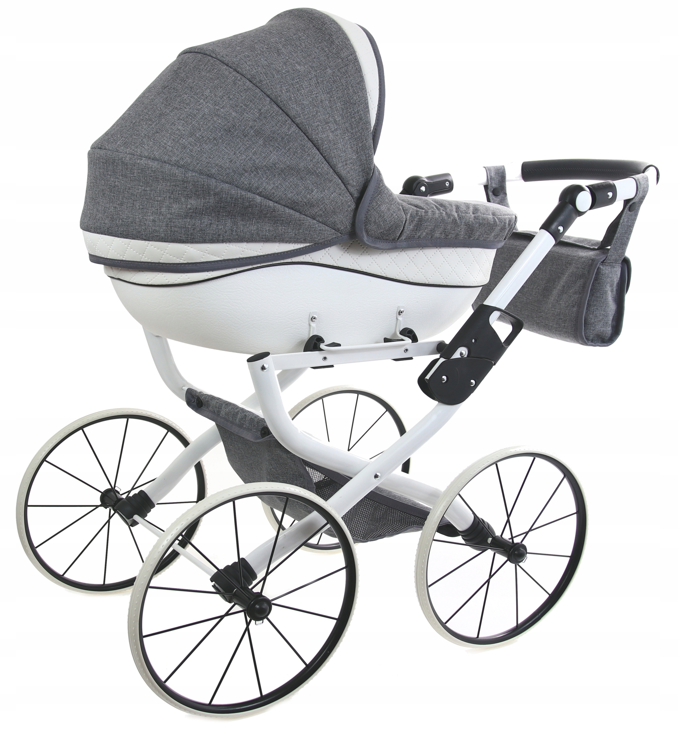 

Duży Polski Wózek dla lalek lalkowy Retro Skóra