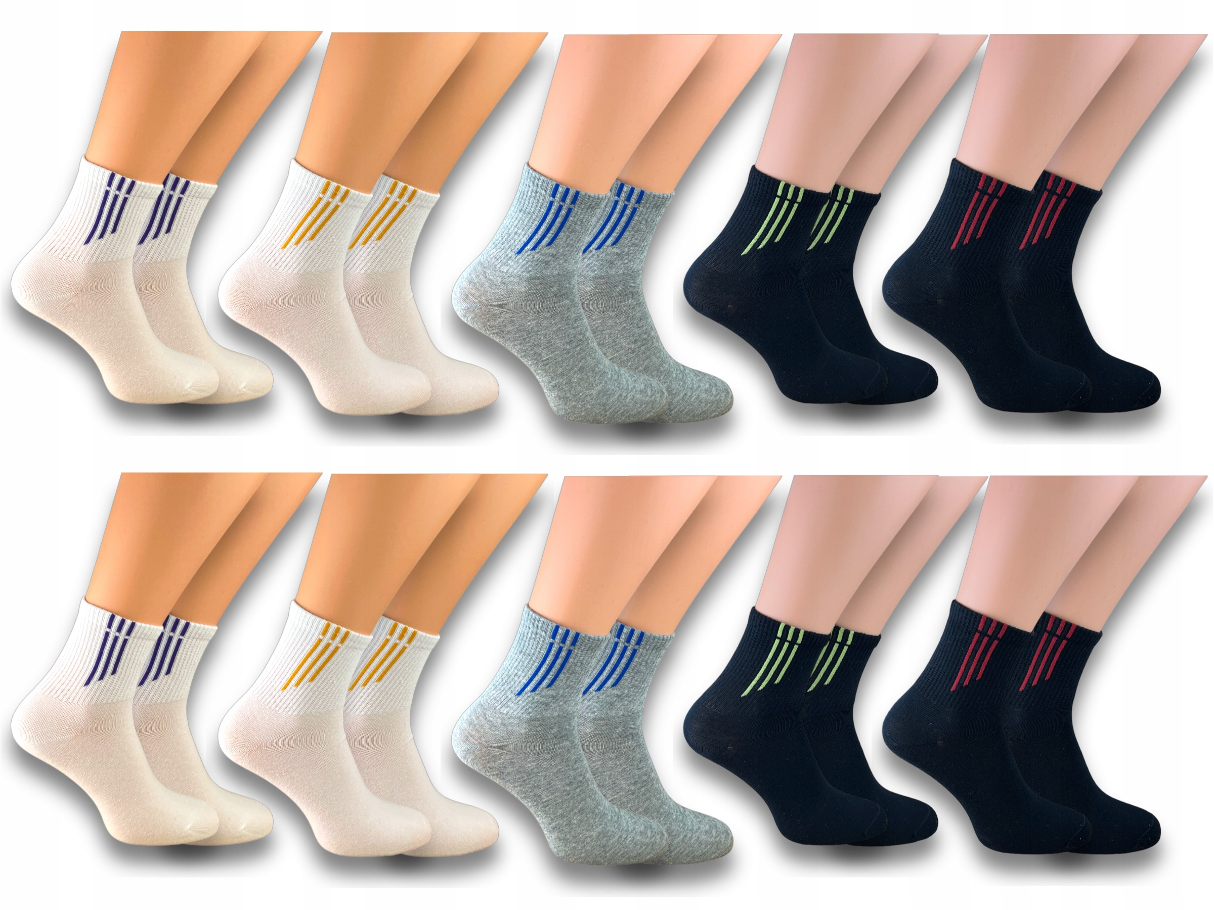 SKARPETKI BAWEŁNIANE MĘSKIE 10 PAR PROMOCJA