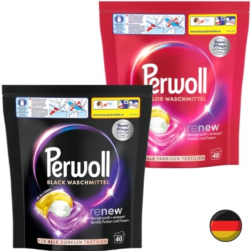 Perwoll Renew Color Black Zestaw Kapsułki do Koloru i Czarnego 80 prań De