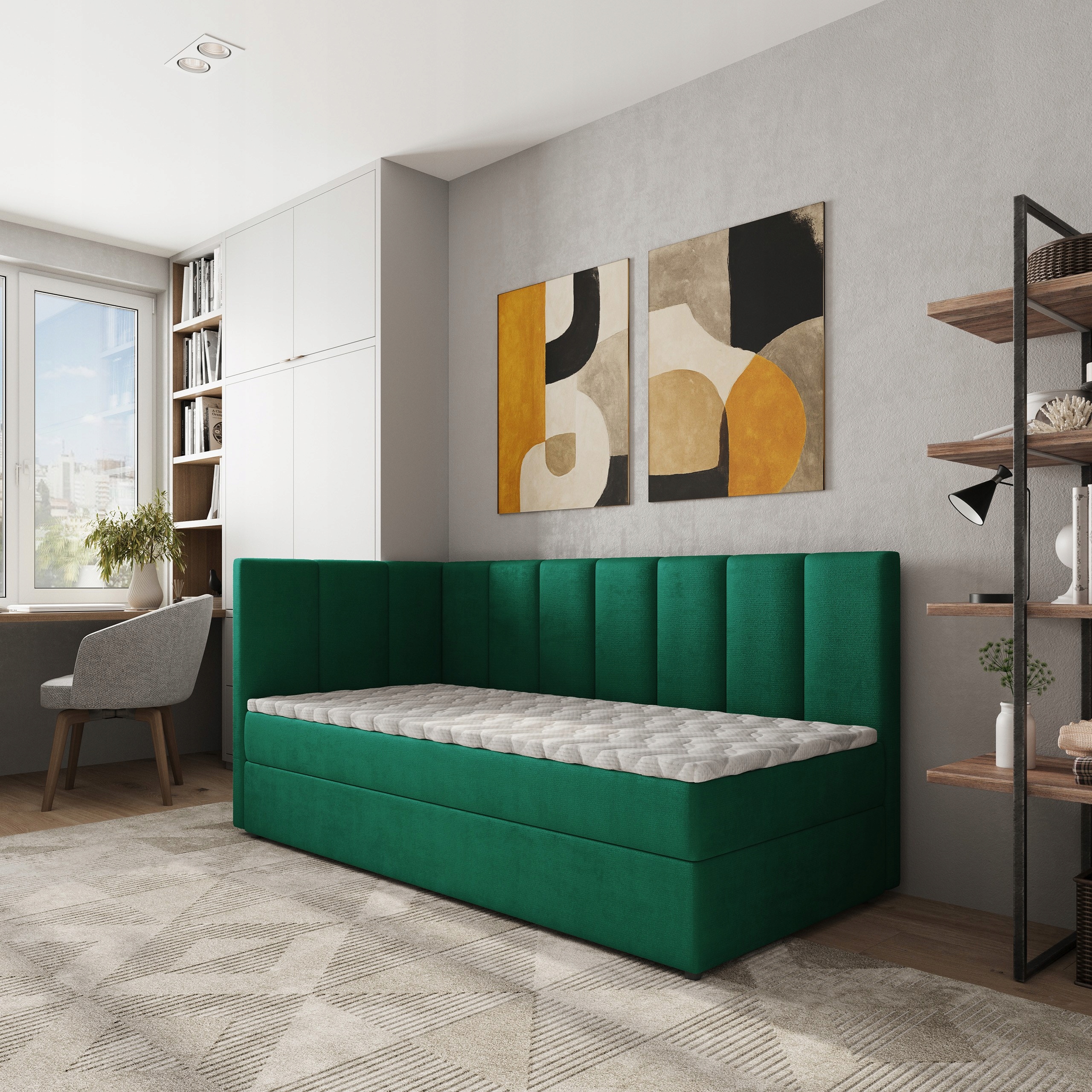 Jednolůžko Beve 80x200 cm s matrací Jednolůžkové Pro Mládež zelené