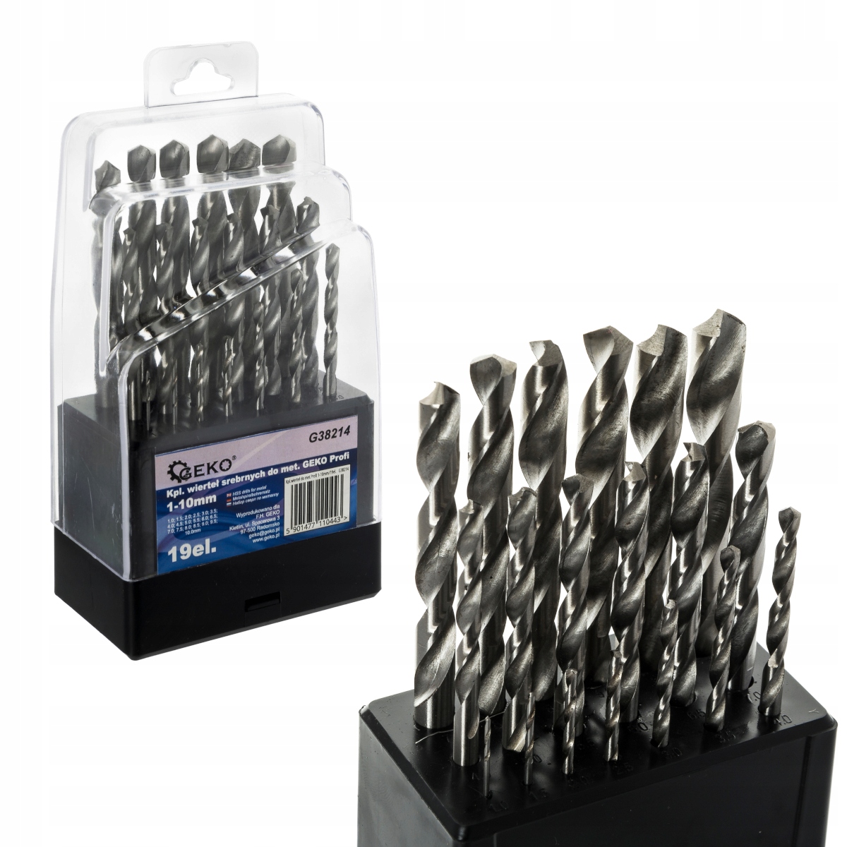 

Wiertła Do Metalu Zestaw Wierteł 1-10mm 19szt Geko