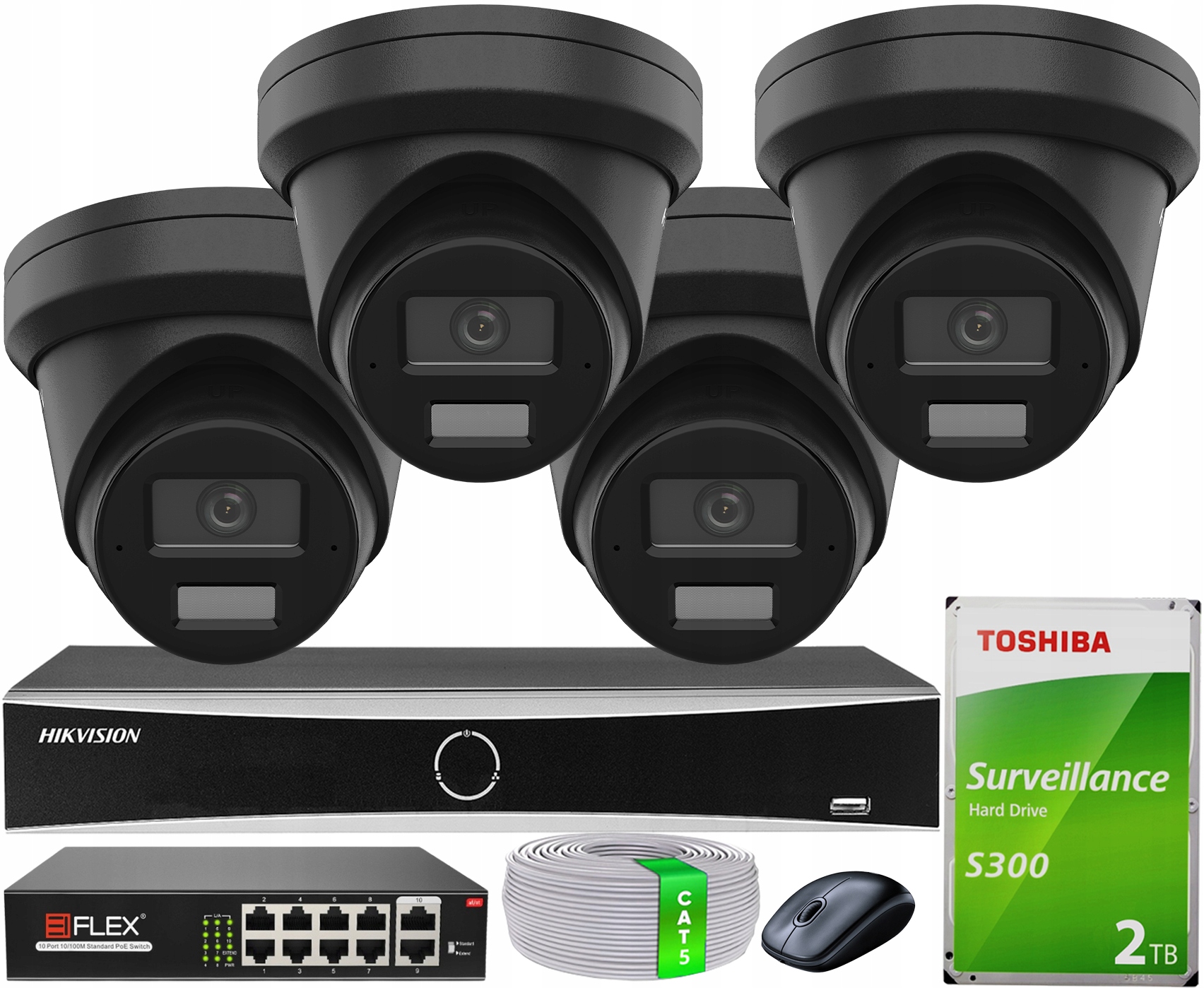 Sada na monitorovanie 8MPx Hikvision Acusense 4x DS-2CD2383G2-LI2U Black PoE