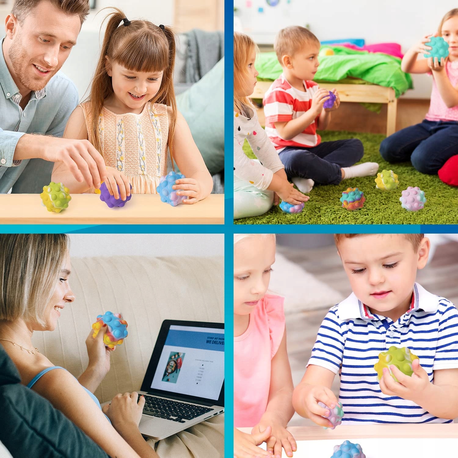 PIŁKA ANTYSTRESOWA POPIT BALL GNIOTEK PUSHPOP Kolor dominujący wielokolorowy