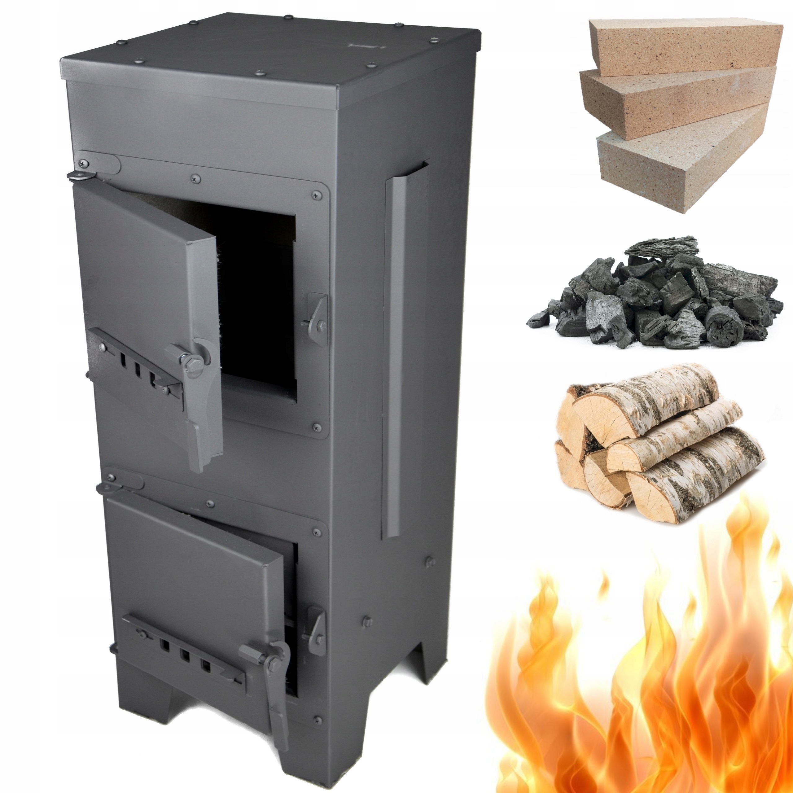 Piec Kominek koza Ekon 6kW szamot 15 cegieł