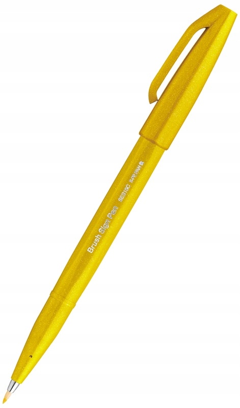 Pisak pędzelkowy G żółty, Pentel