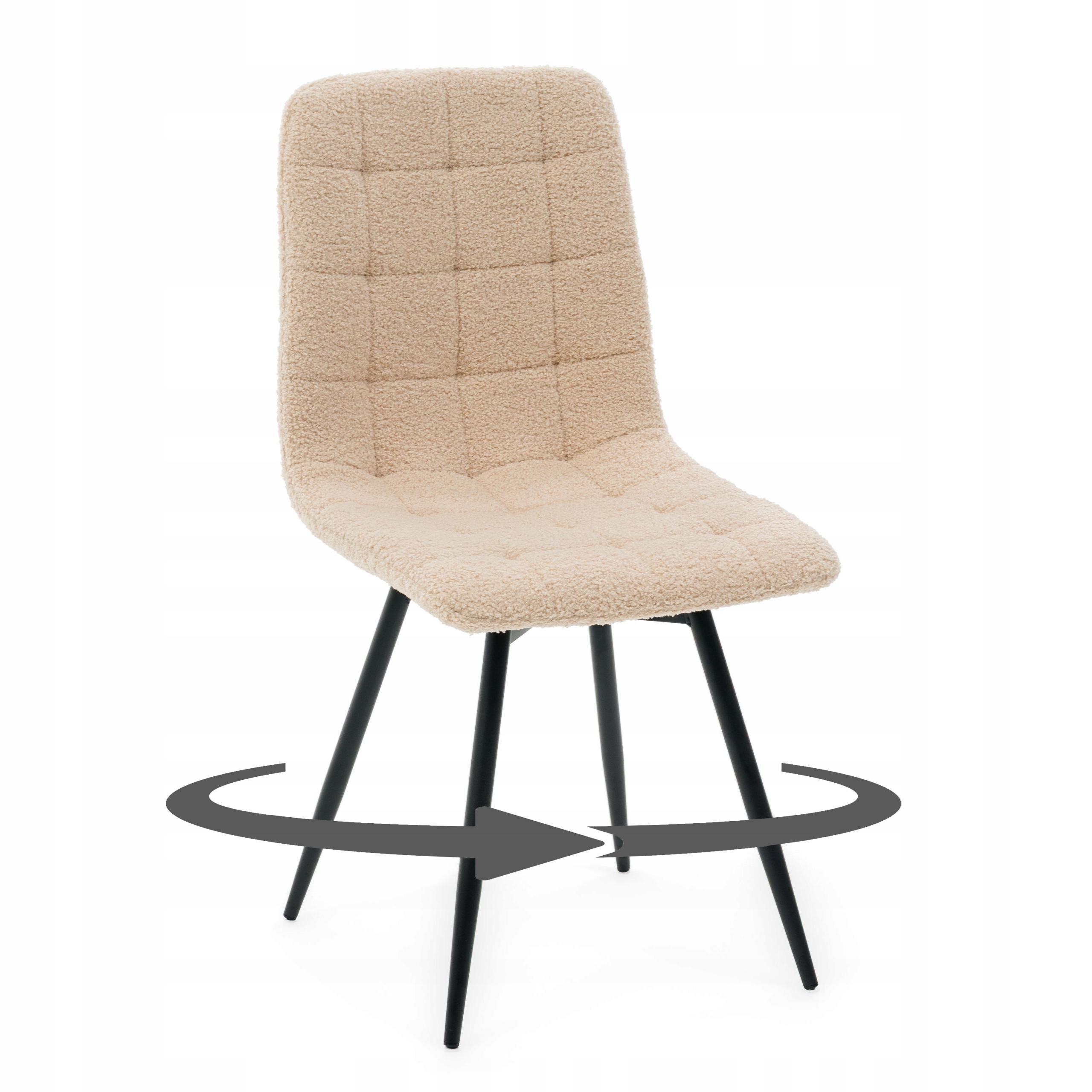 Čalouněná Otočná Židle Do Obývacího Pokoje Boucle Teddy Arco Tmavě Béžová