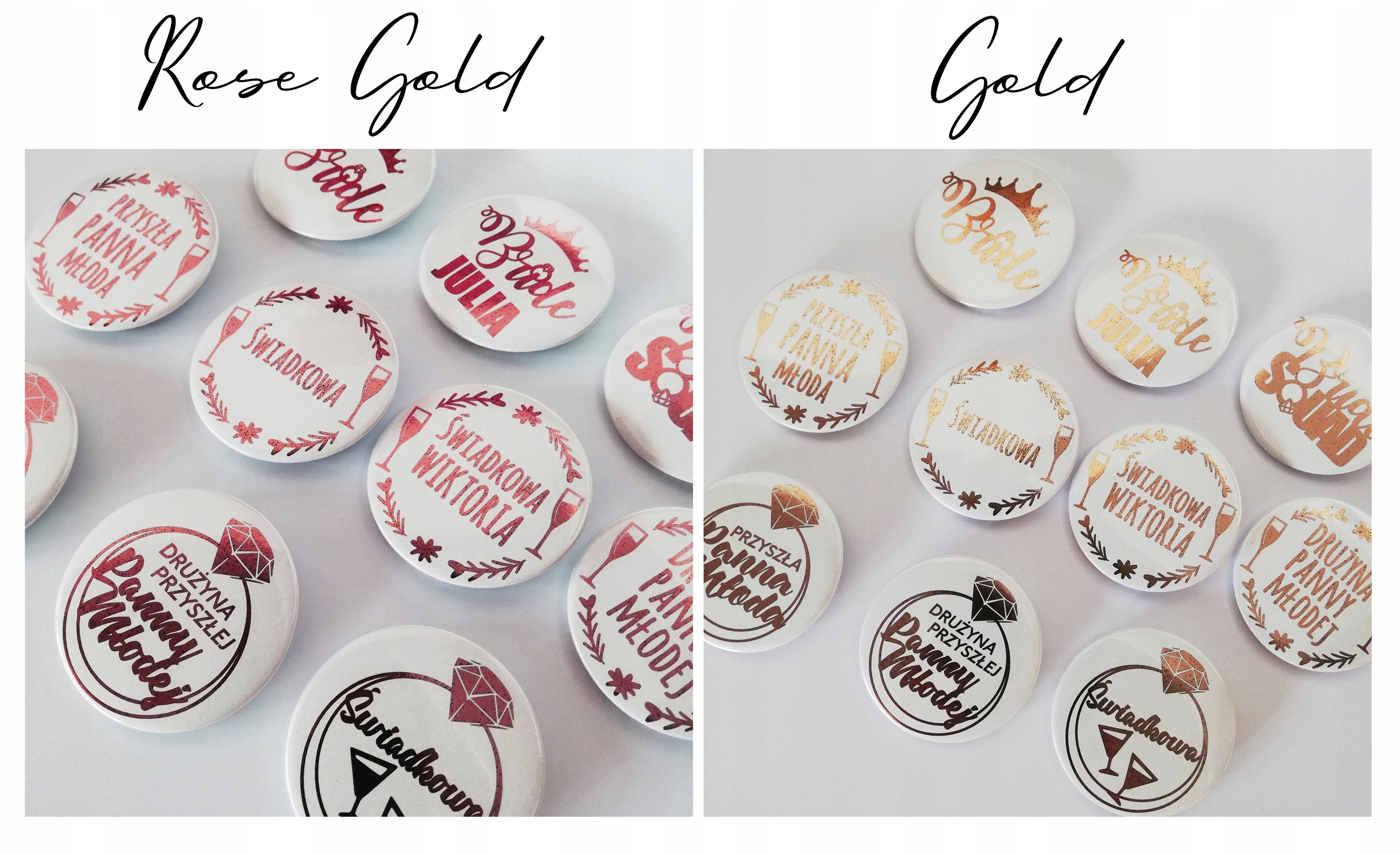 PRZYPINKA WIECZÓR PANIEŃSKI TWOJE IMIĘ ROSE / GOLD Marka inny