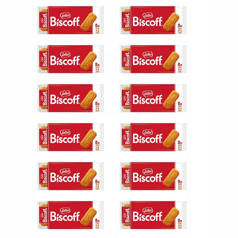 12 x Ciastka Biscoff 124 g (8 paczek x 2 ciastka) Lotus