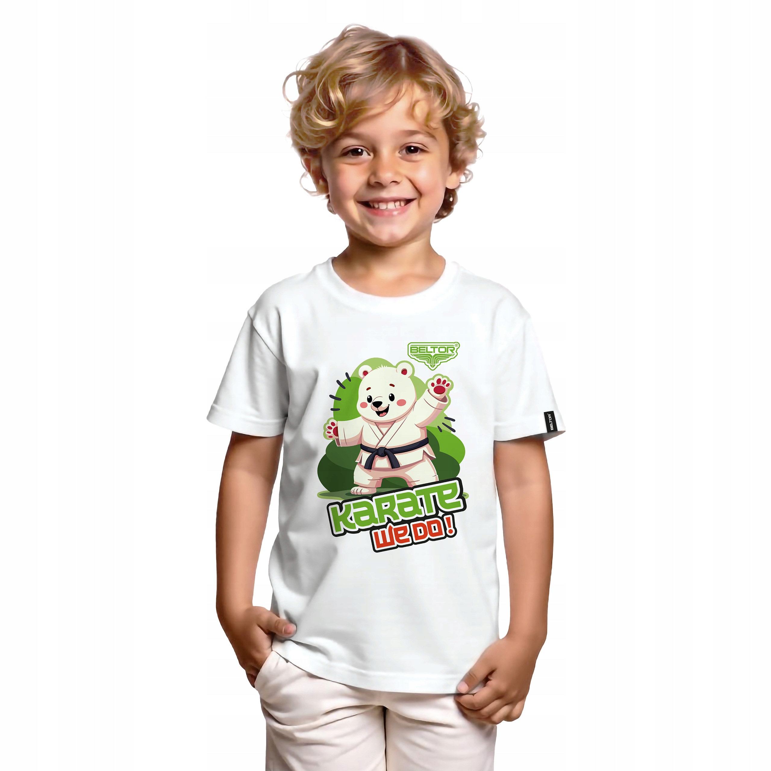 Beltor Koszulka Dziecięca White Bear Karate Pod Kimono Na Wf 117-128