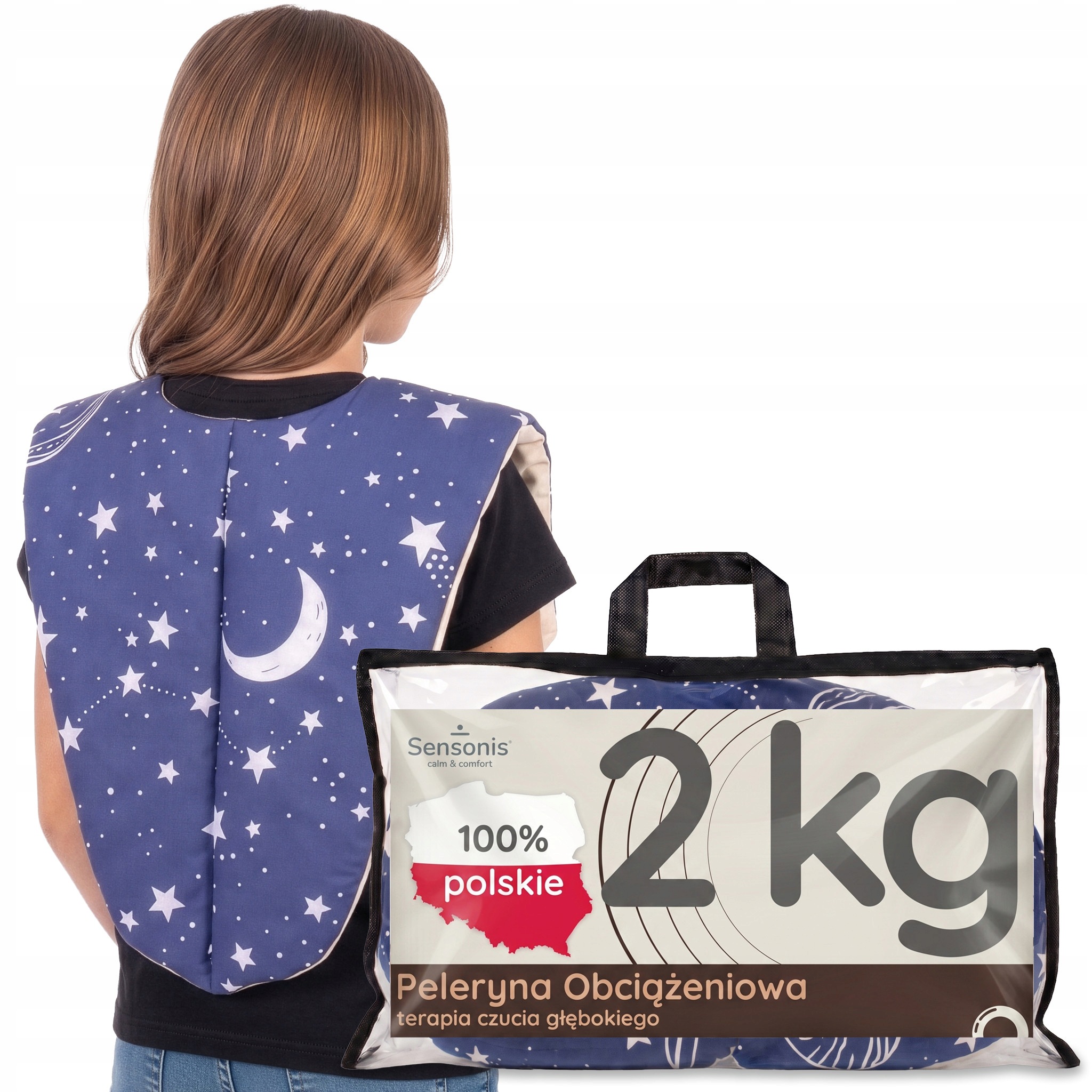 Kamizelka obciążeniowa dla dzieci 2kg regul. kołnierz peleryna adhd Polska