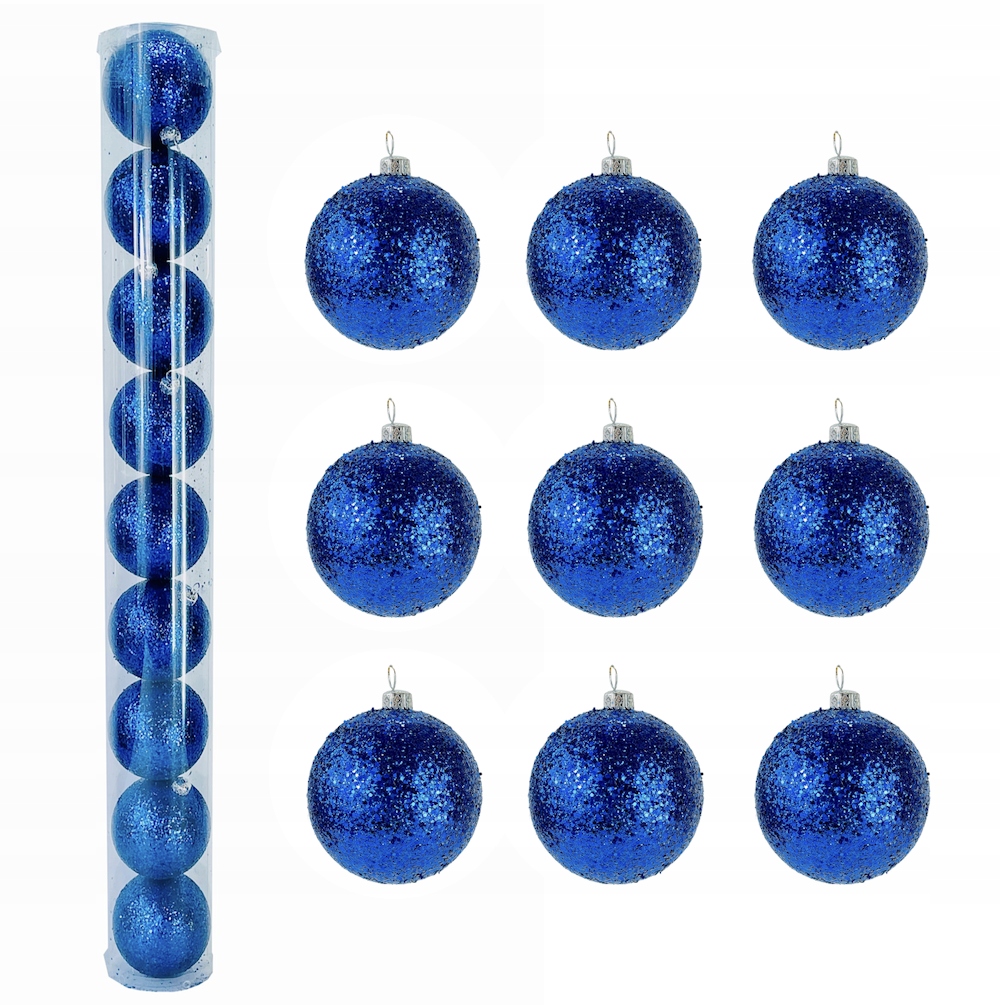 

Komplet 9 Bombek Bombki Bańki Granat Brokatowe 6cm