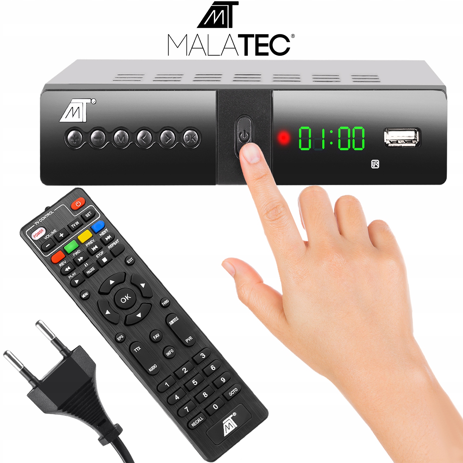 Dekoder Tuner TV Naziemnej DVBT2 HEVC H.265 USB ISO TRADE Malatec