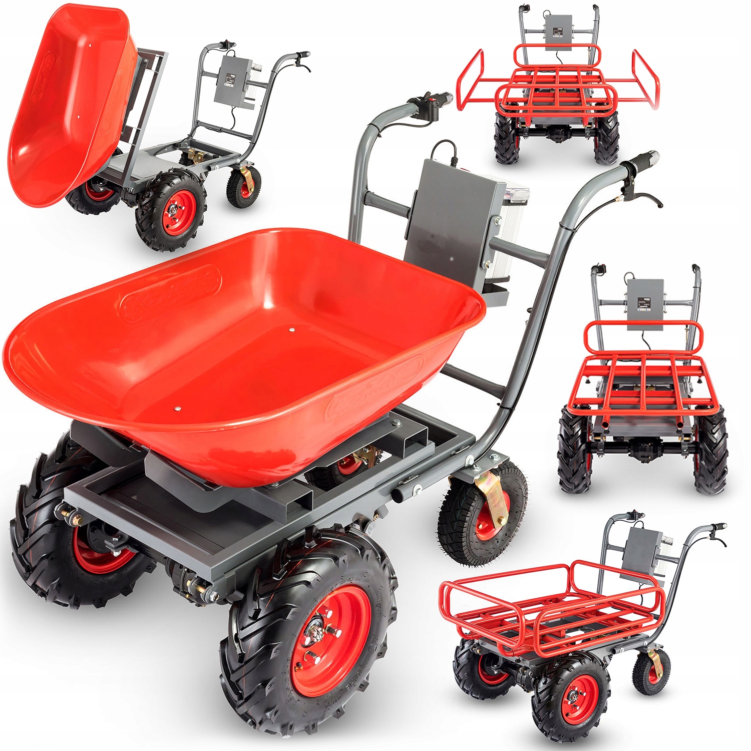 Najlepsza Taczka elektryczna budowlana koleba ogrodowa Baumr 2w1 120L 300kg