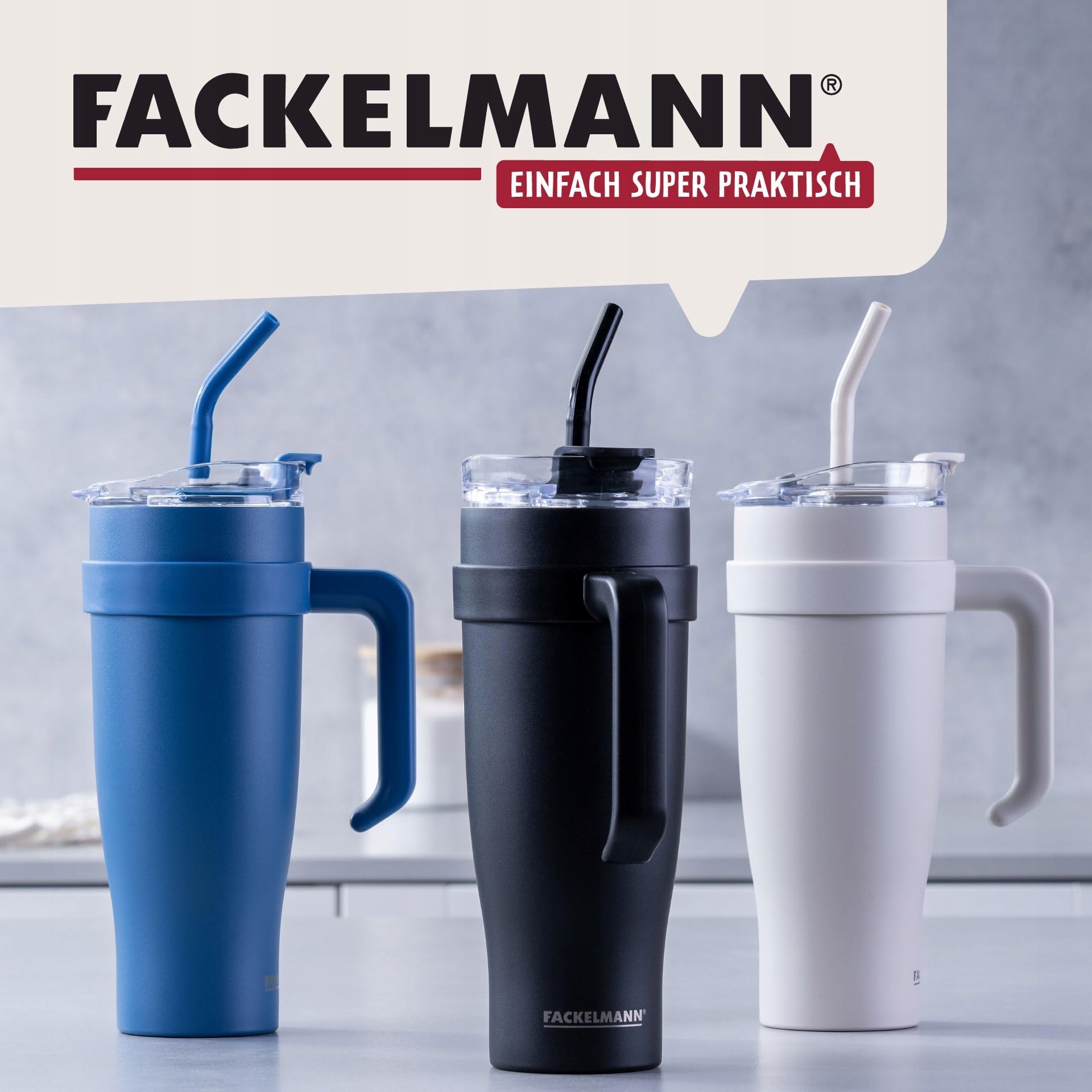 FACKELMANN Kubek Termiczny XXL 1,2L Czarny Stal Nierdzewna Podróżny — miniatura 6