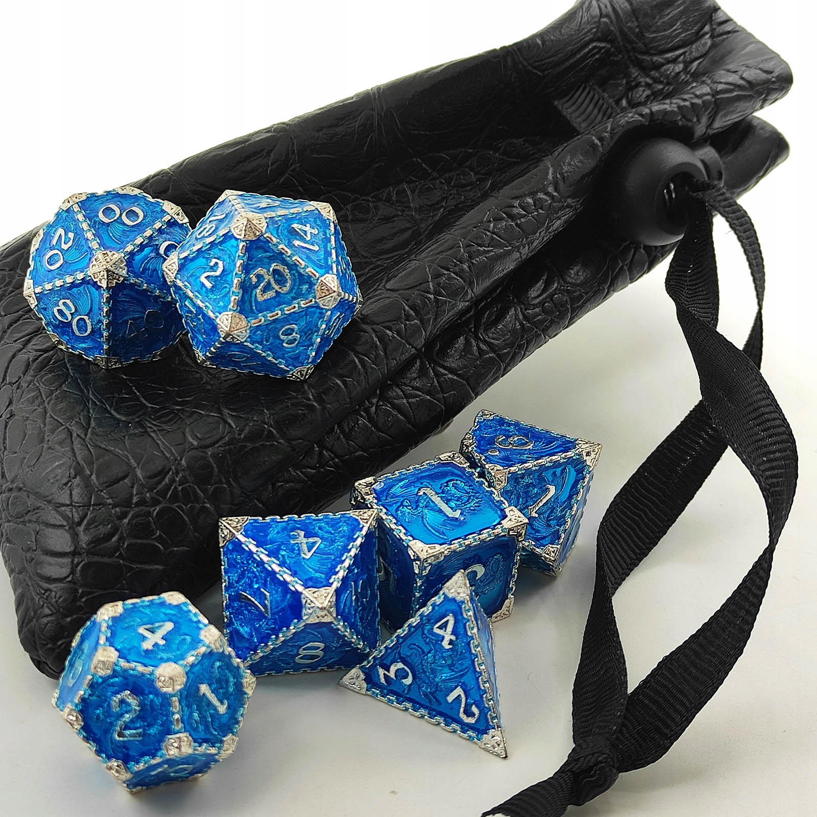 SMOCZA PRZEPOWIEDNIA ZESTAW 7 METALOWYCH KOŚCI RPG Producent RGFK