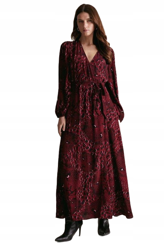 Karen Millen Šaty Maxi Casual Bordó 2A6F6_B* 34 2_6