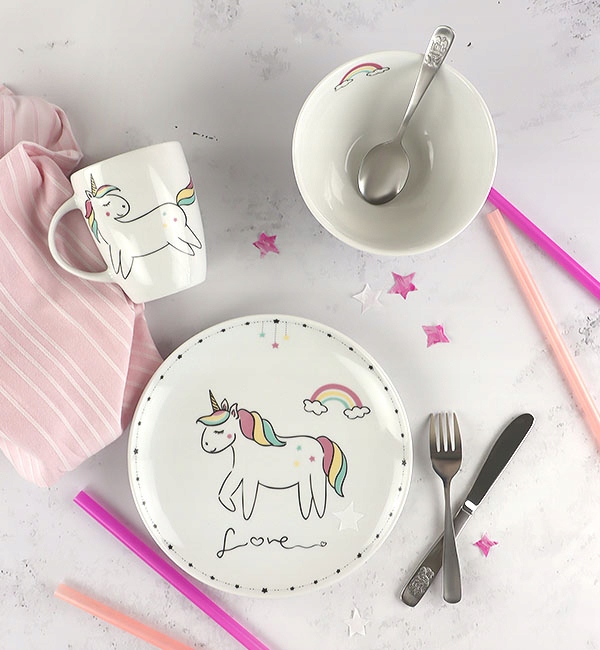 LUBIANA KIDS 1230 KPL 1/3 UNICORN JEDNOROŻEC PORCELANA DLA DZIECI
