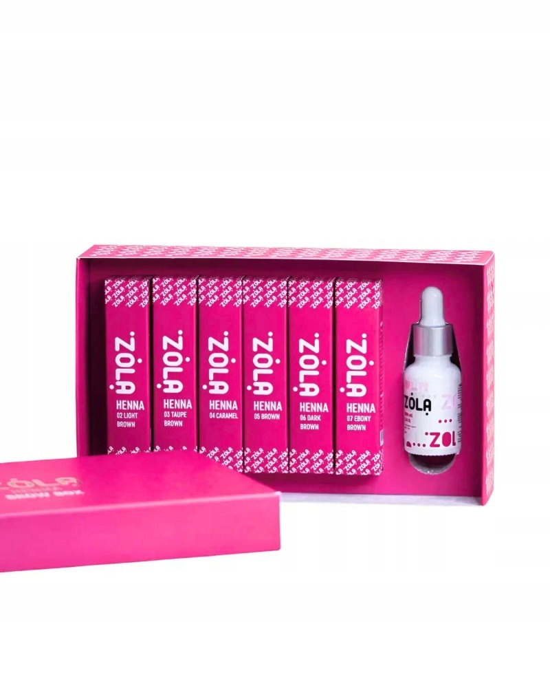 Henna na obočí a řasy Zola Brow Box 5 g. sada