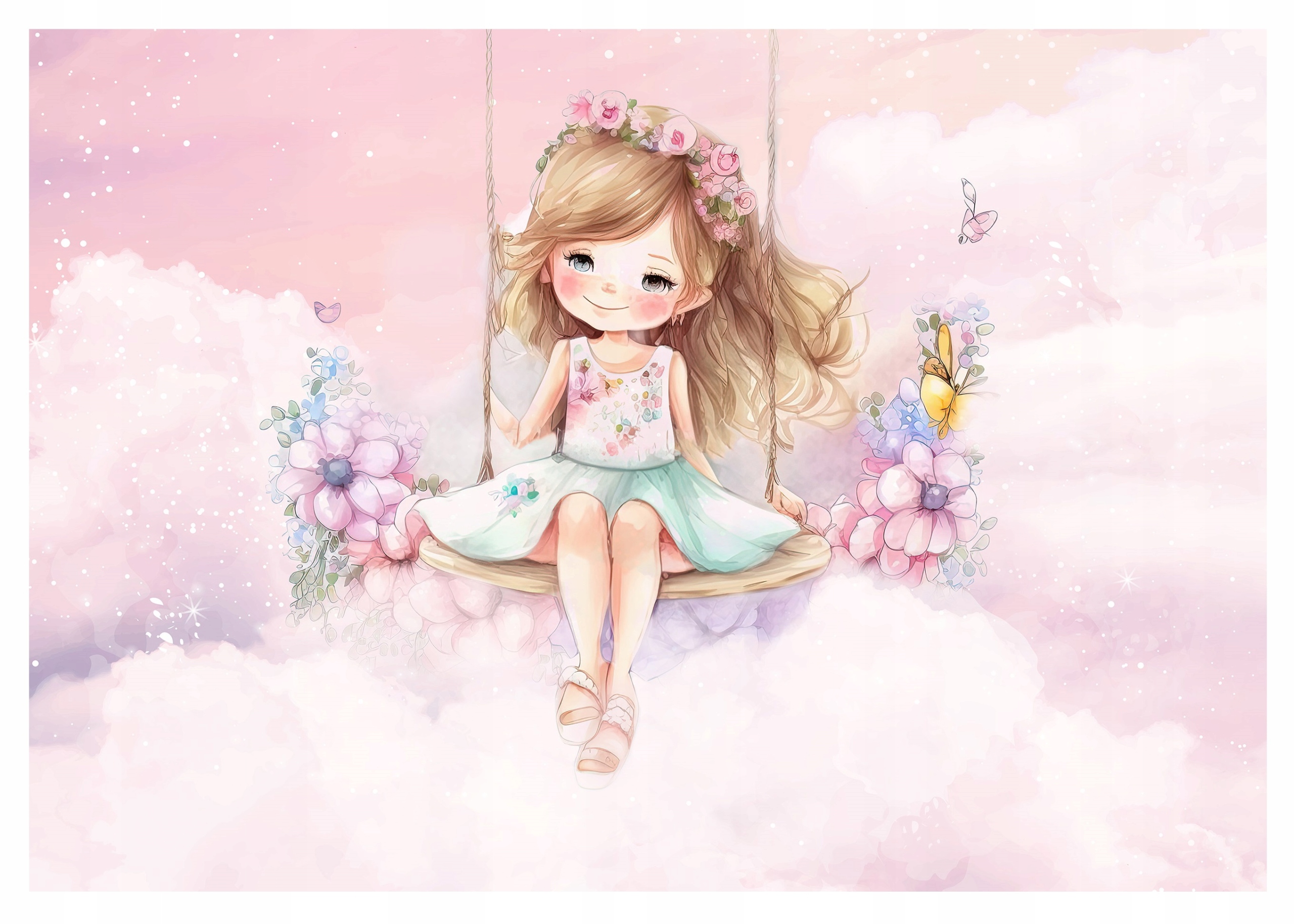 Tapeta Pro Dívku Baletka Mraky Růžová Fototapeta Na Zeď 312x219