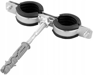 

Obejma podwójna z gumą do rur 1/2 20-24mm