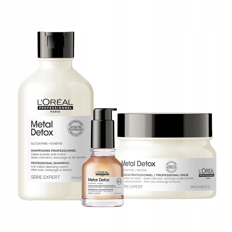 Loreal Metal Detox šampon 300 ml maska 250 ml olej 50 ml