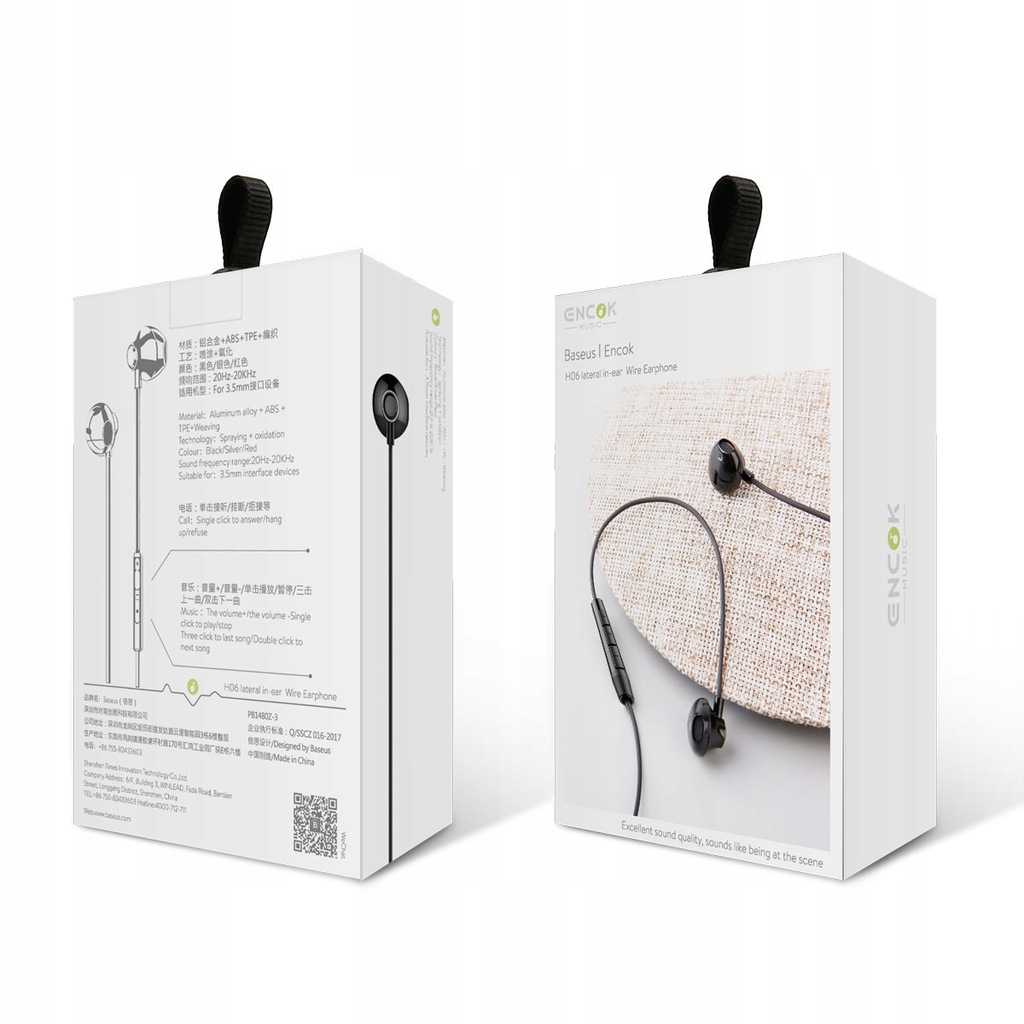 BASEUS SŁUCHAWKI DOUSZNE MINIJACK 3,5MM Z MIKROFONEM PILOT PRZEWODOWE Regulacja głośności tak