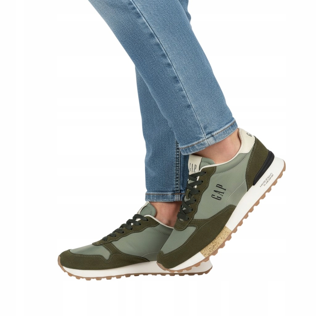 Sneakersy męskie Gap zielone tekstylne zamszowe lekkie sportowe roz.43