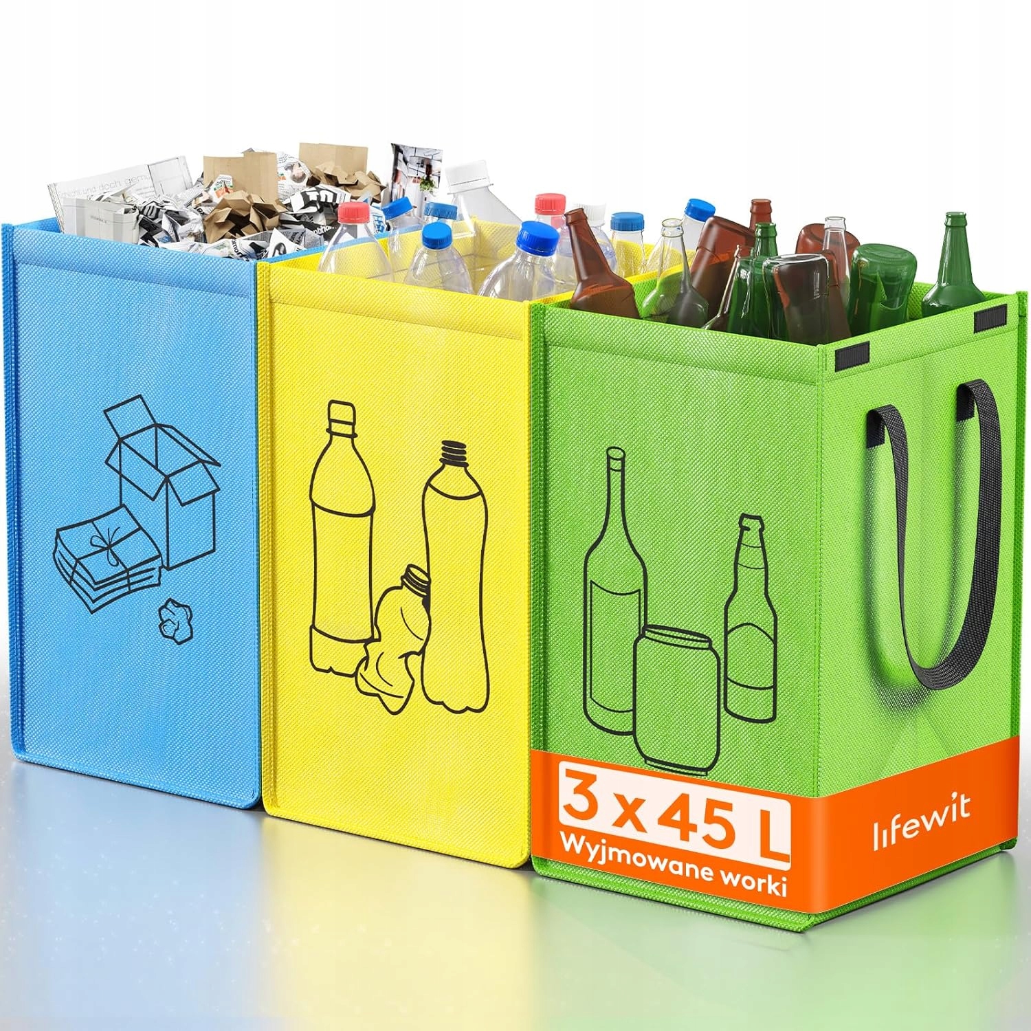 Stabilní Vícebarevné Nádoby Na Recyklaci, Sada 135 L