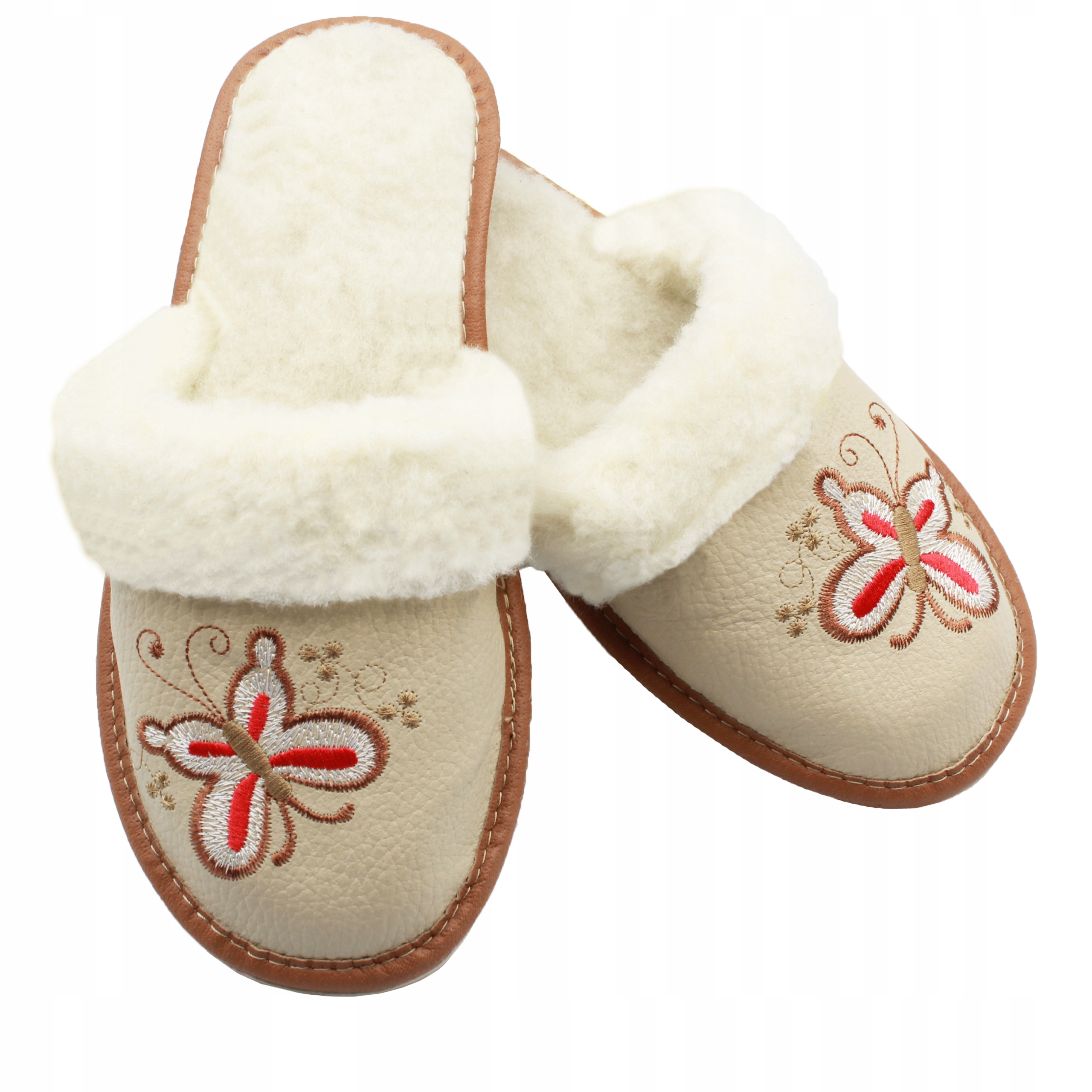 

Kapcie Pantofle Ocieplane Laczki Skórzane Papcie