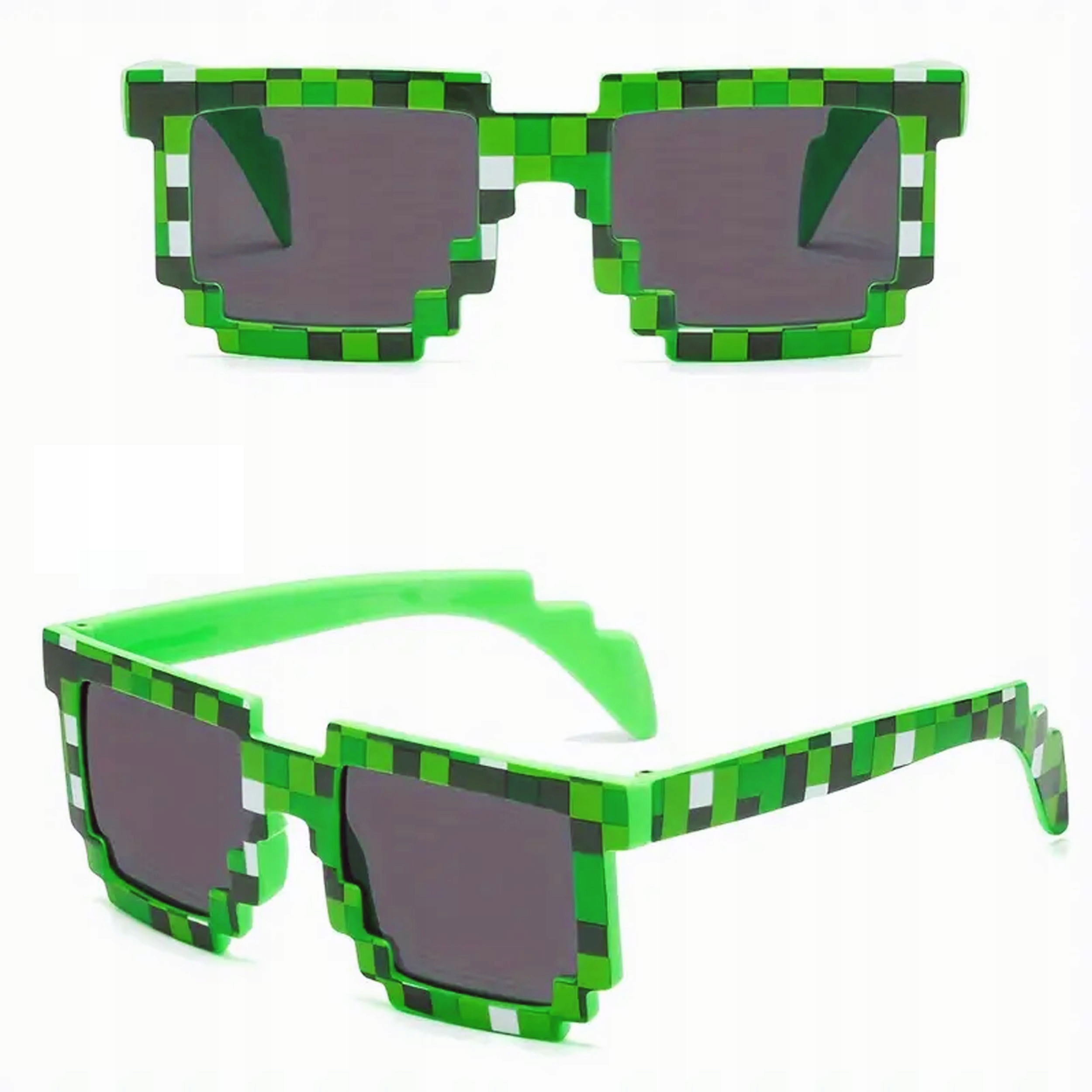 Okulary przeciwsłoneczne MINECRAFT gra pixel Steve Creeper UV400 Marka Inna marka