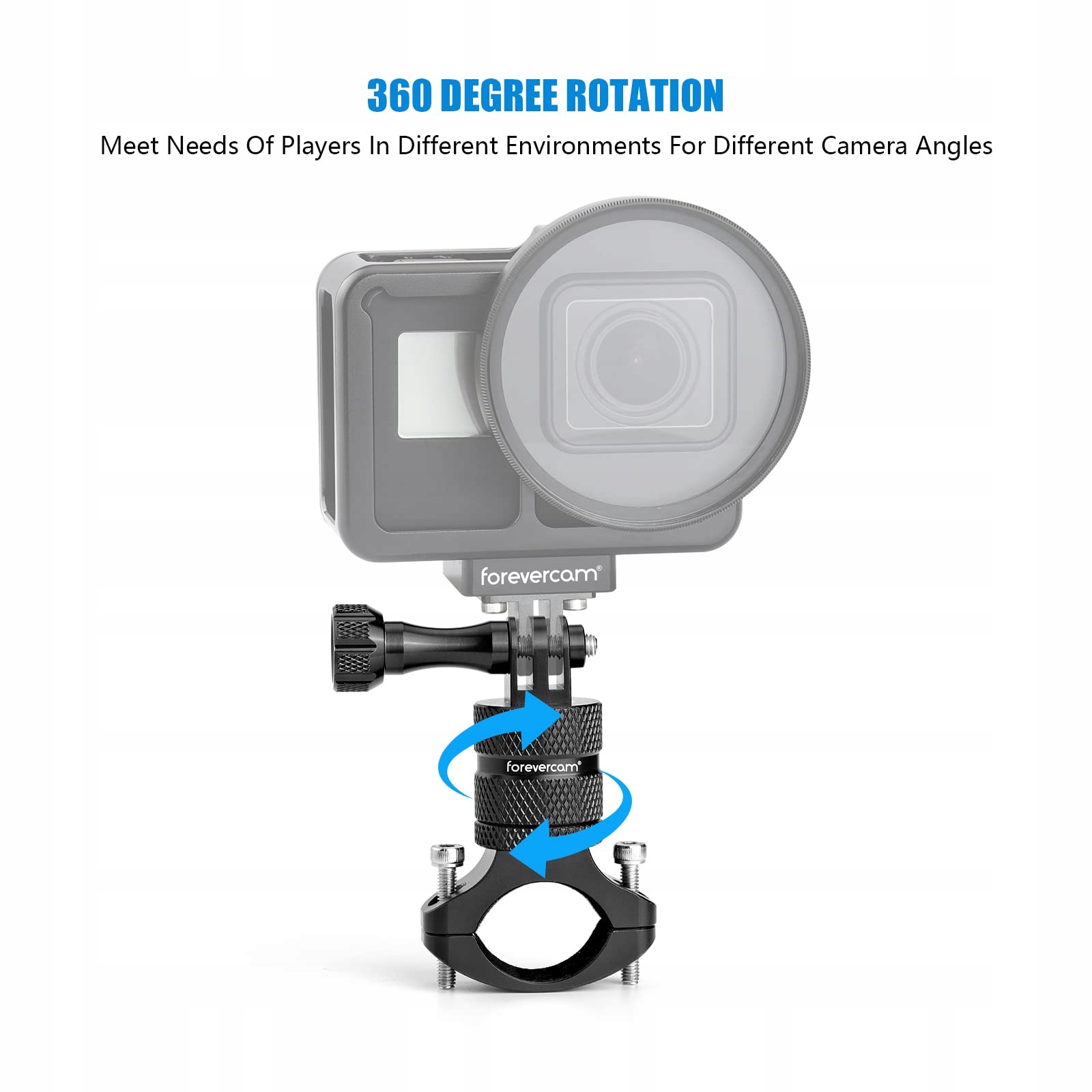 FOREVERCAM Uchwyt Rowerowy Do Kamery Akcji 360 Stopni GoPro DJI Insta360 — miniatura 2