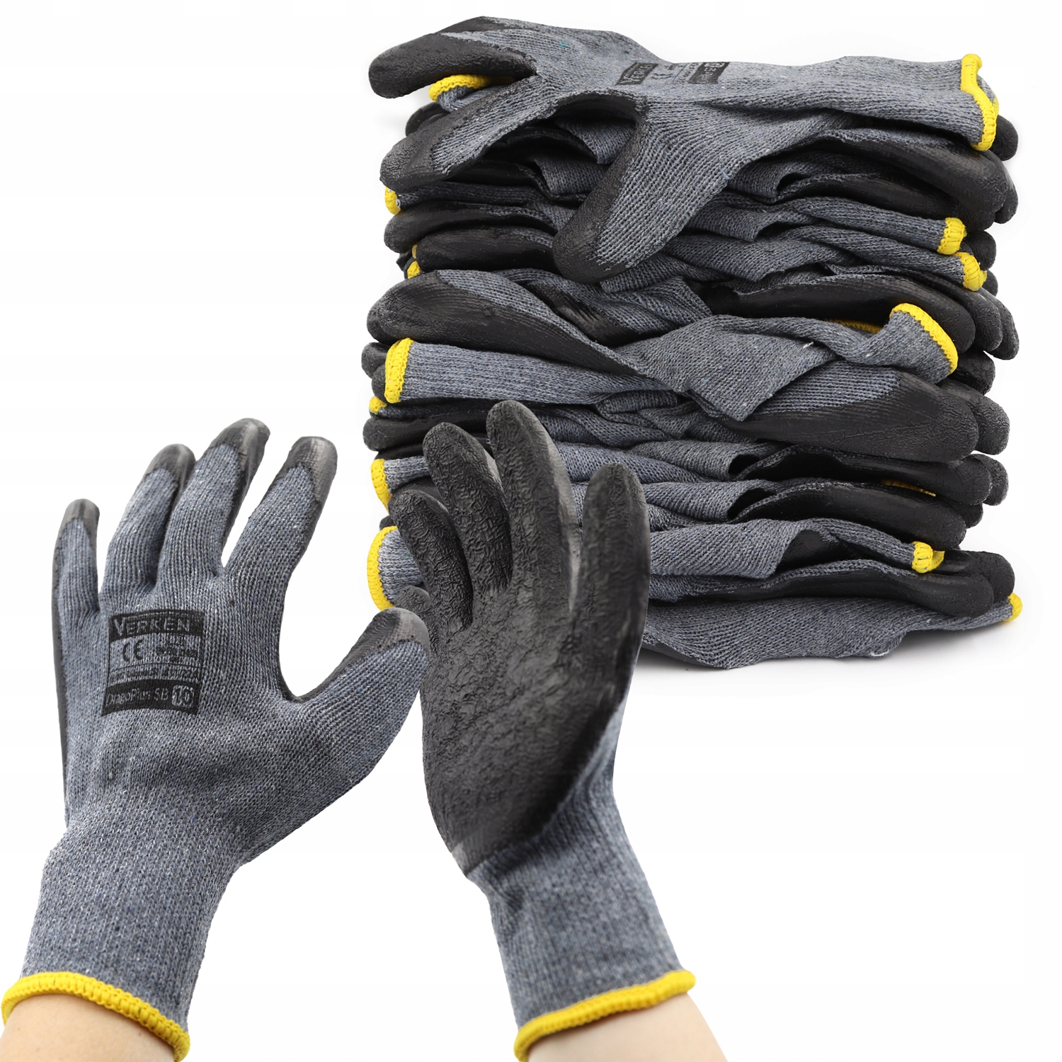 

12x Rękawice Robocze Latex Powlekane Porowate 10