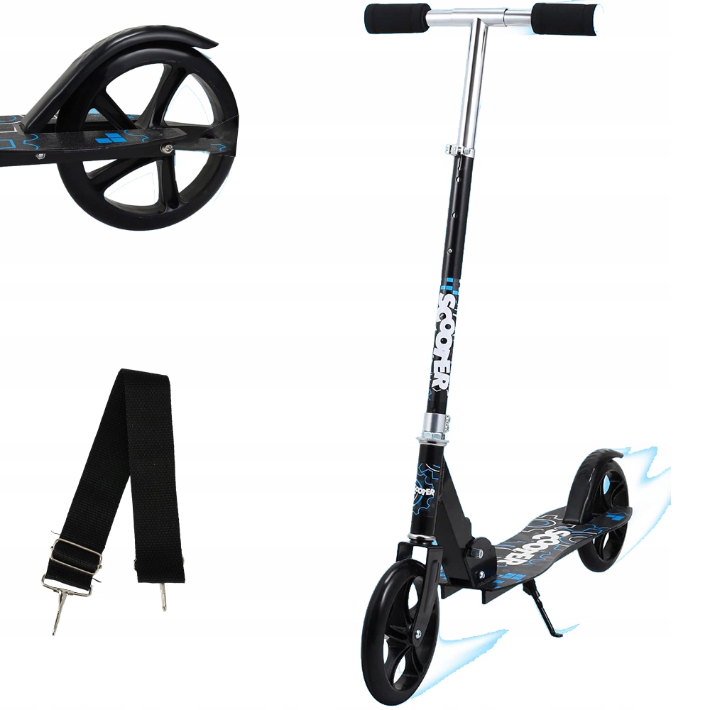 Hulajnoga dziecięca, hulajnoga kick, hulajnoga miejska składana, max obciążenie 80kg (czarna)