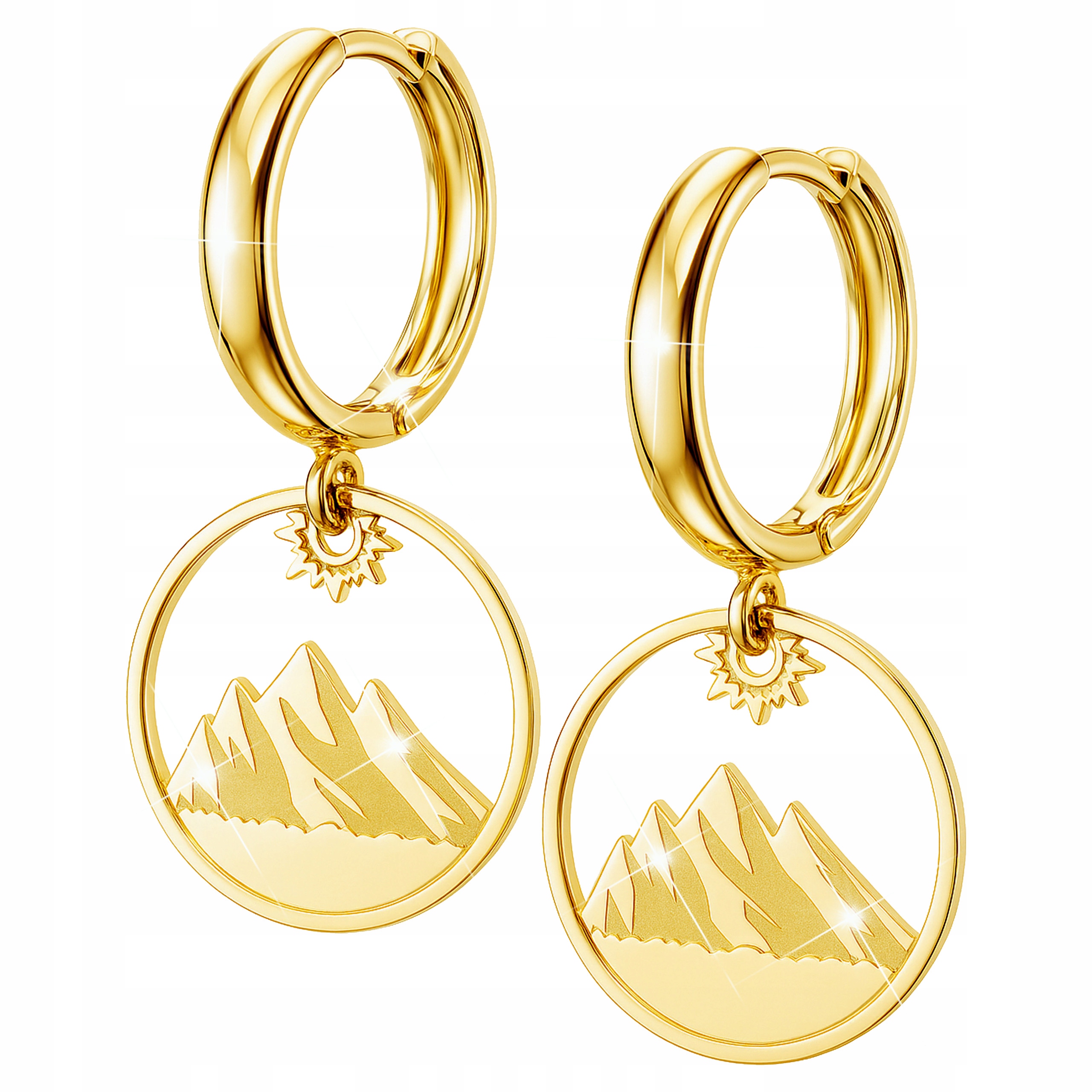 Zlaté Náušnice Zakopané hory Tatry Polské s horami Tatrami Stříbro 925