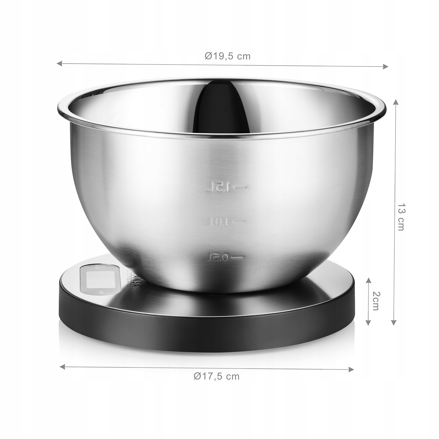 Elektroniczna Precyzyjna Waga kuchenna z MISKĄ BowlScale LCD TRANSA Maksymalne obciążenie 5 kg