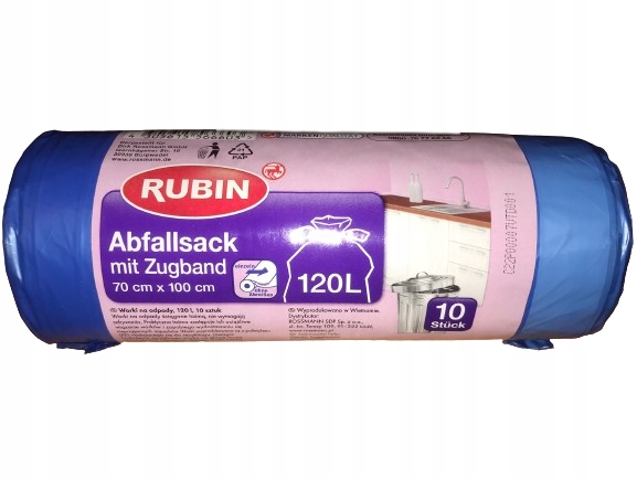 

Rubin worki na śmieci 120 litrów -10 sztuk wiązane