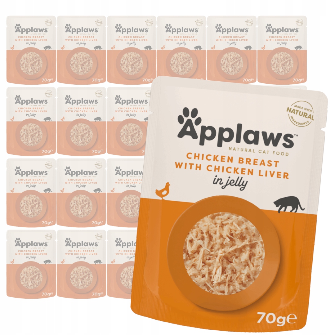Levně Applaws Cat Krmivo Pro Kočky 24x70g Kuřecí prsa s játry Želé