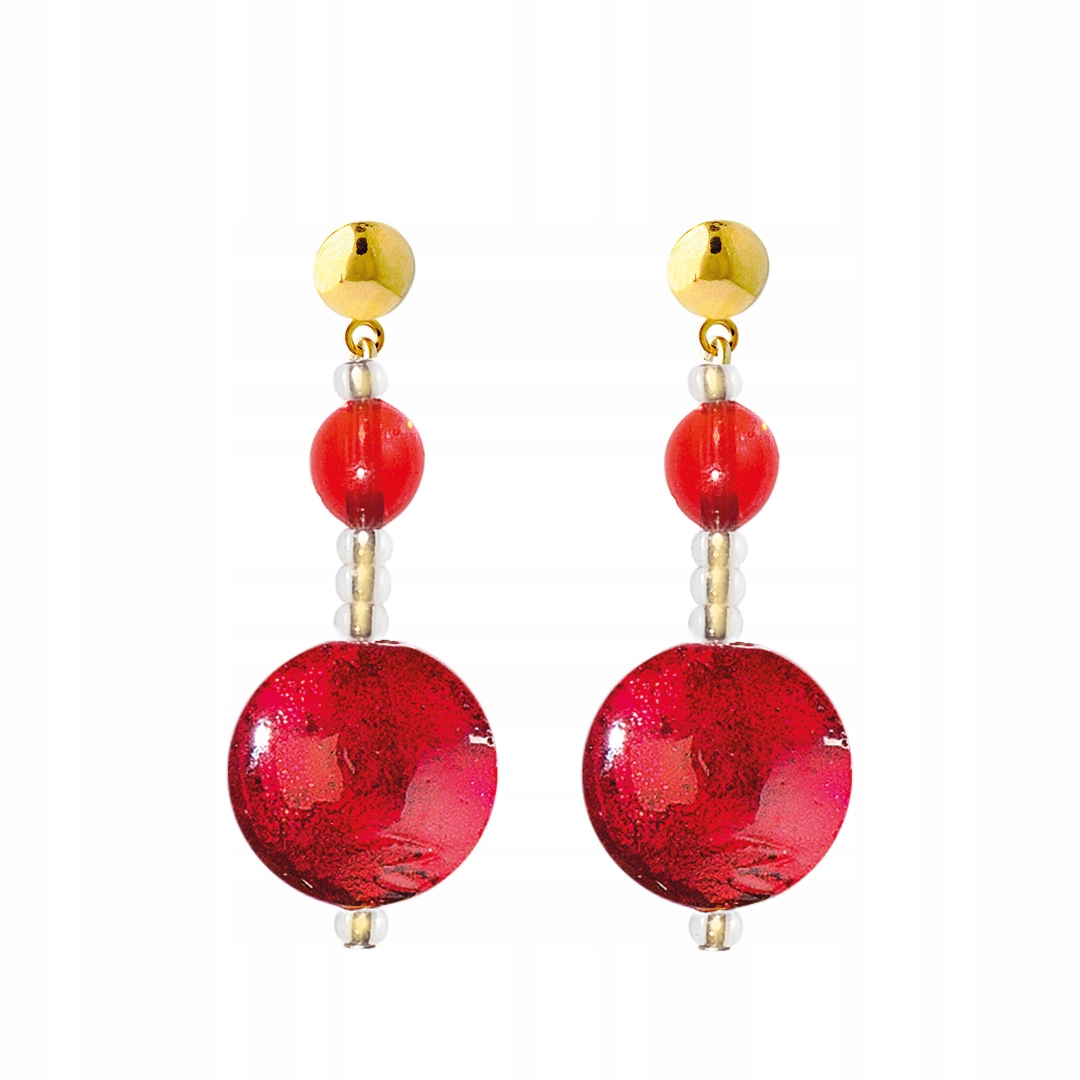 Náušnice Harf sklo murano