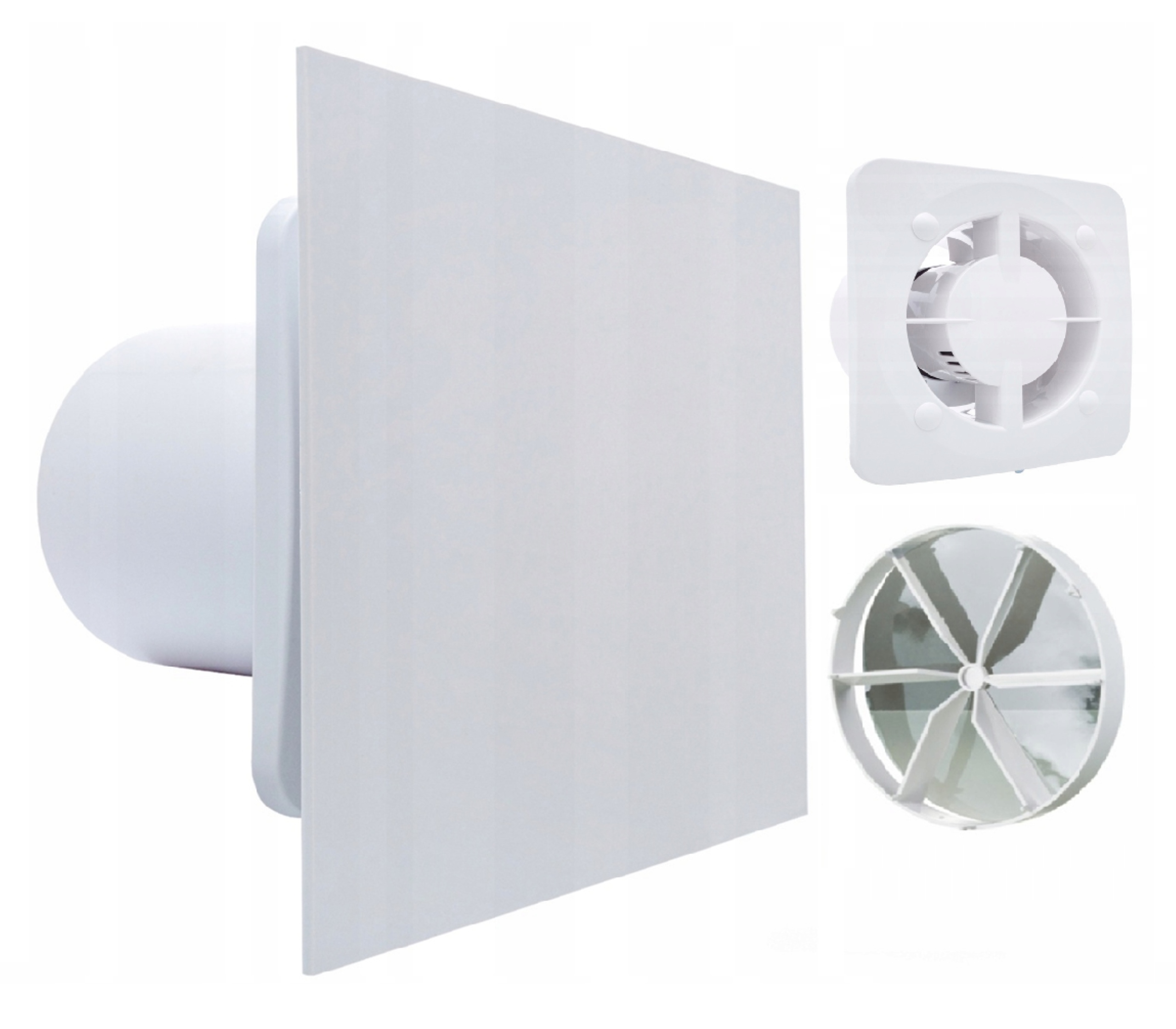 Koupelnový Ventilátor FI125 mm Bílý Časový Spínač Tichý Dárek Ventil