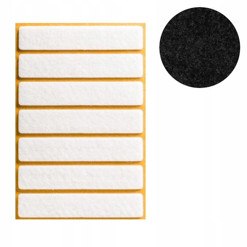 

Podkładka filcowa Czarna prostokąt 20x80mm 7szt.