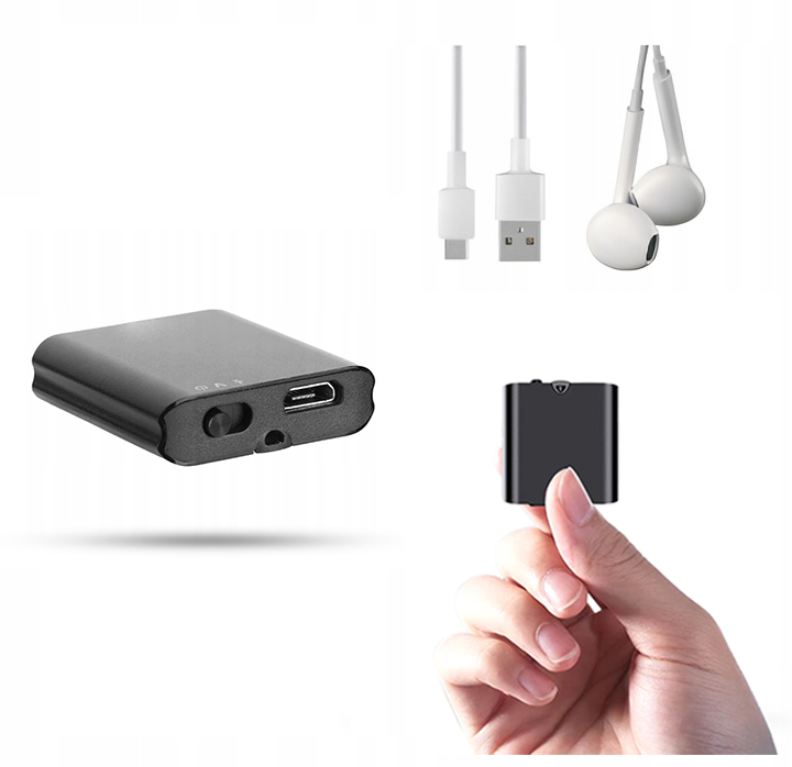 Mini Micro Špionážní Diktafon Usb Detekce 8 Gb Automatické Vypnutí