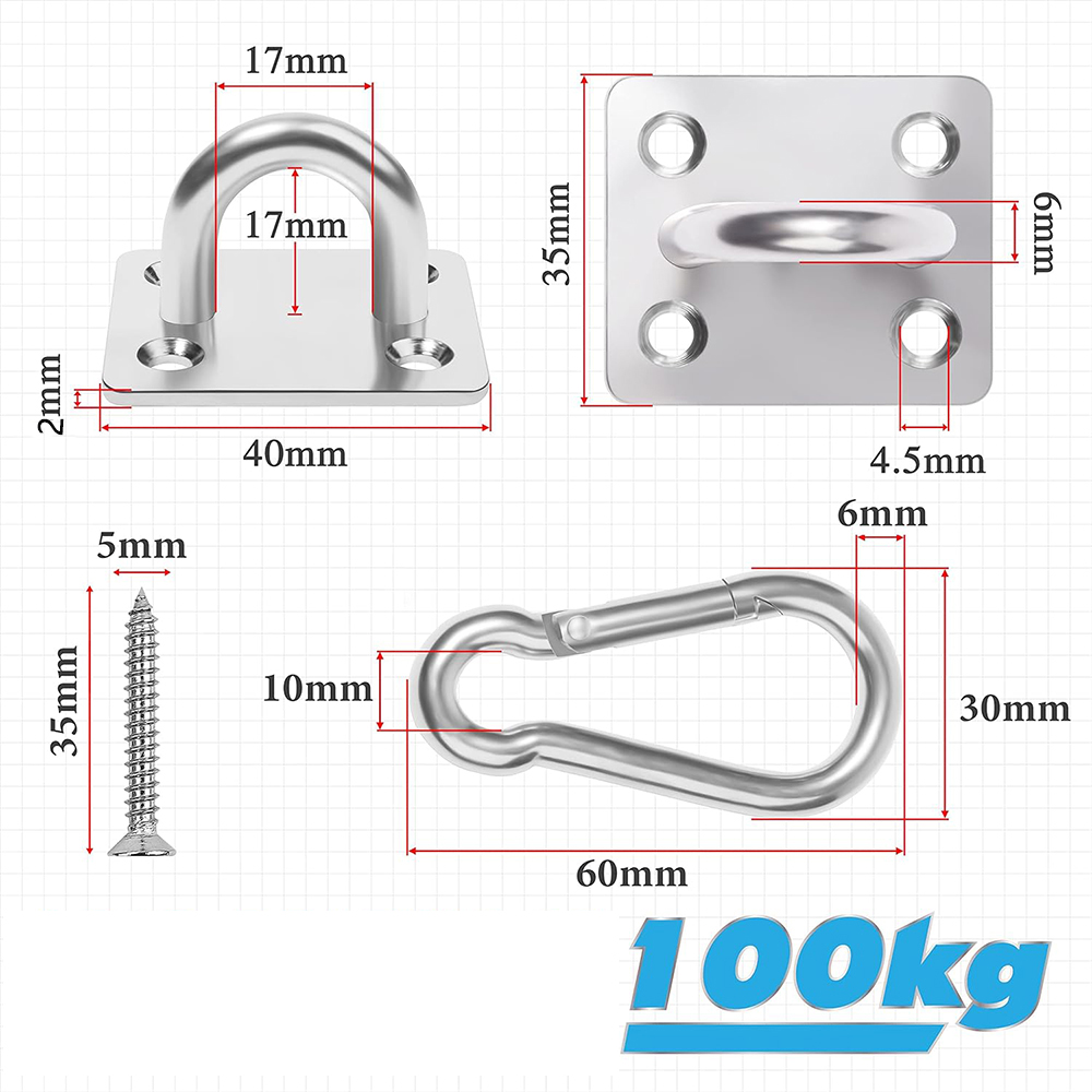 M6 HAK SUFITOWY DO DUŻYCH OBCIĄŻEŃ, 4 SZT ŚCIENNE I SUFITOWE HAKI SUFITOWY Producent inna